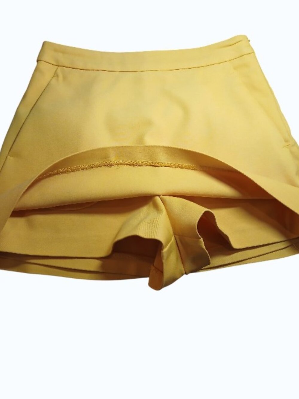 ZARA TRAFALUC COLLECTION Golden Yellow Mini High Waist Skort - EUC - Picture 3 of 11